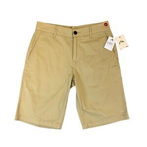 Rusty Bel Air Walk Shorts Mens 29 Straw Cotton Twill Flat Front Straight Chino